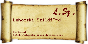 Lehoczki Szilárd névjegykártya